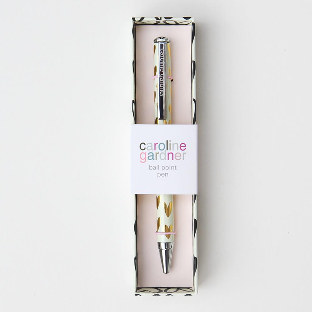 Gorgeous Gift Idea ❤️ 'Golden Hearts' Caroline Gardner Boxed Ballpoint Pen 
